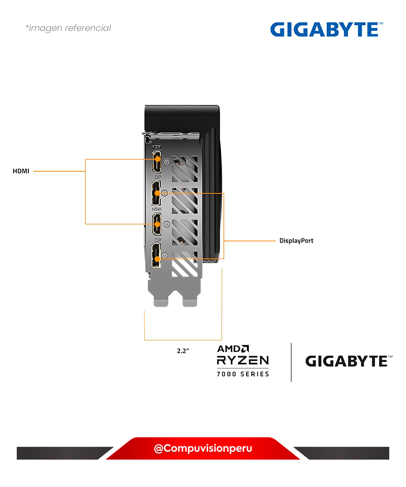VIDEO GIGABYTE RADEON RX 7800 XT GAMING OC 16G GDDR6 256 BIT HDMI DP GV-R78XTGAMING OC-16GD