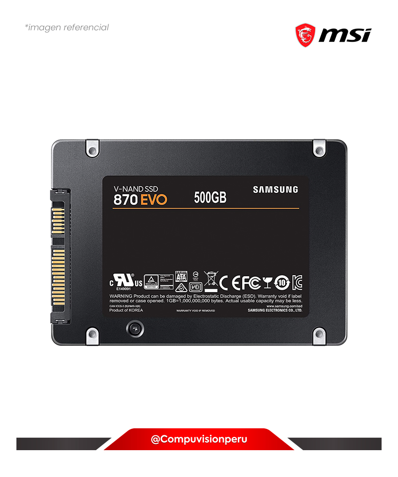 DISCO SOLIDO SSD 500GB SAMSUNG 870 EVO 2.5 SATA III MZ-77E500B/AM