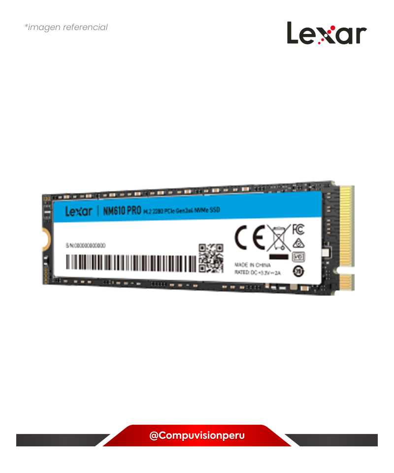 DISCO SOLIDO SSD 1TB LEXAR NM610 PRO M.2 PCIEX GEN 3 M.2 LNM610P001T-RNNNG
