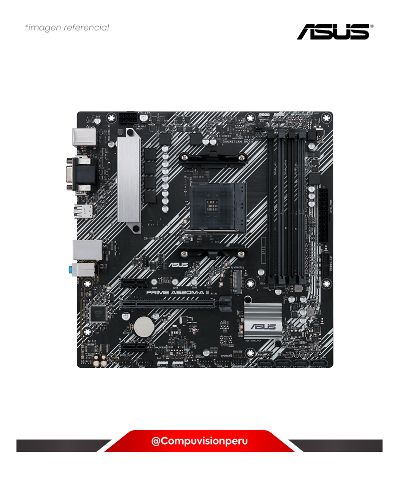PLACA ASUS PRIME A520M-A II CSM AMD A520 DDR4 VGD HDMI USB 3.2 M.2 MATX