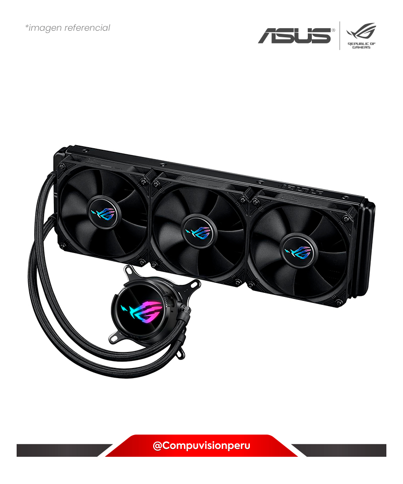 COOLER DE CPU ASUS ROG STRIX LC III 360 ALUMINUM WITH ROG STRIX AF-12S ARGB FAN 3*120MM AURA SYNC INTEL AMD