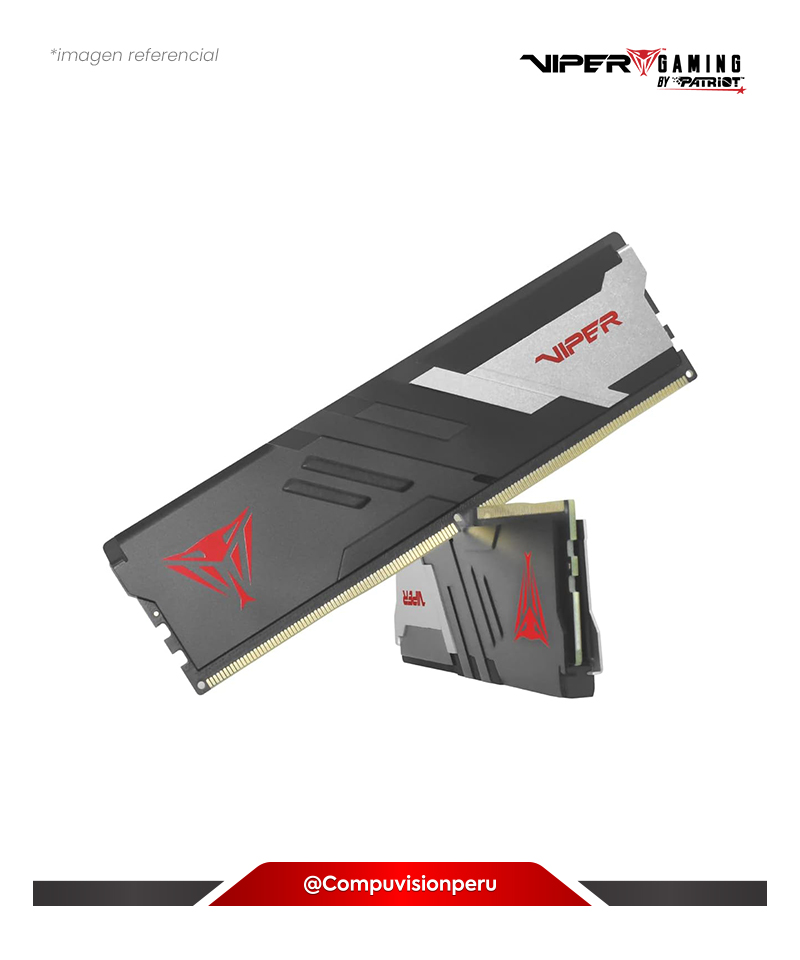 MEMORIA 32GB (16*2) DDR5 BUS 6000MHZ PATRIOT VIPER VENOM MATTE BLACK CL30 1.35V INTEL XMP 3.0 AMD EXPO PVV532G600C30K
