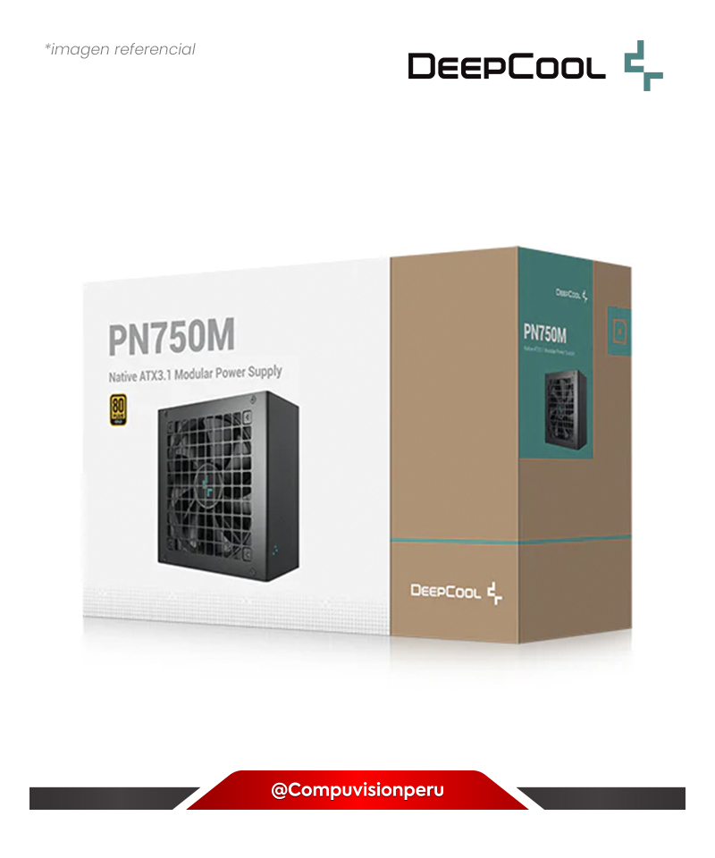 FUENTE 750W DEEPCOOL PN750M 80 PLUS GOLD FULL MODULAR ATX 3.1 PCIE 5.1 R-PN750M-FC0B-JGUS