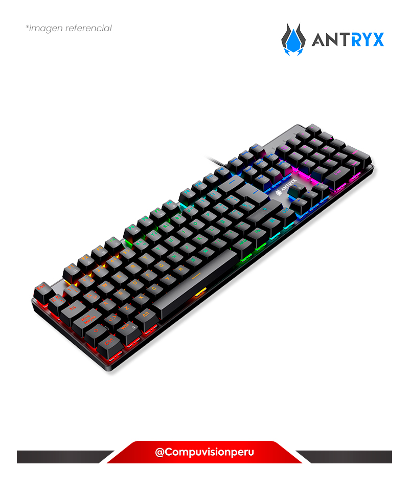 TECLADO ANTRYX MK760L BLACK RGB RAINBOW BLUE SWITCH AMK-760LKBL-SP