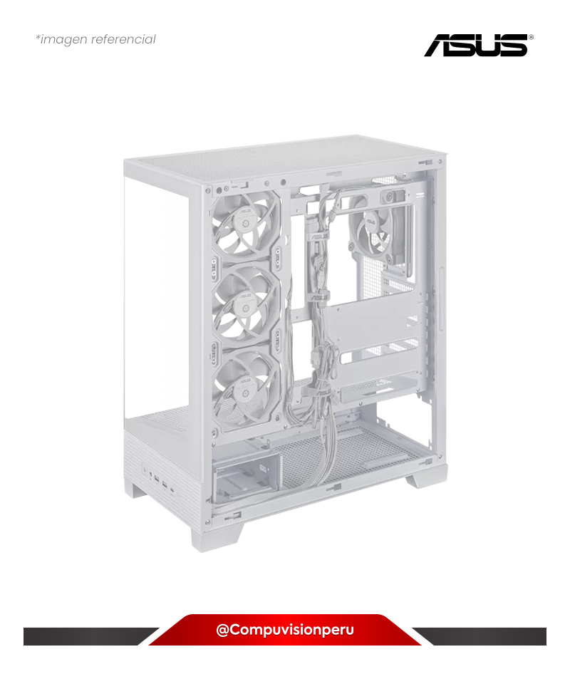 CASE ASUS A31 PLUS ARGB WHITE TEMPERED GLASS 3*120ARGB BTF COMATIBLE