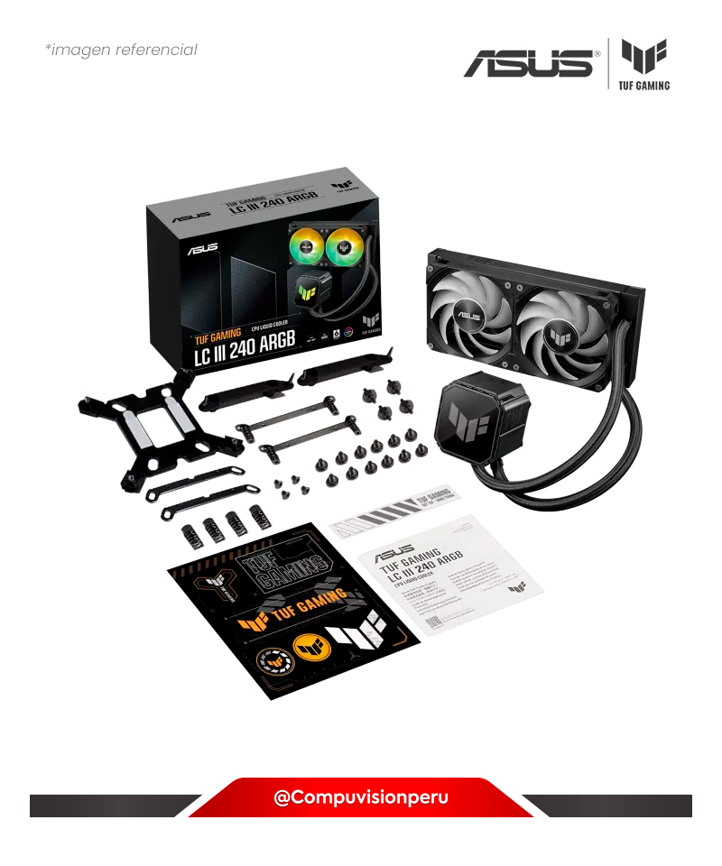 COOLER DE CPU ASUS TUF GAMING LC III 240 ARGB 2*120MM AURA SUNC INTEL AMD TUF-GAMING-LC-III-240-ARGB