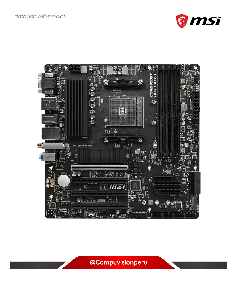 PLACA MSI PRO B550M-VC WIFI AM4 AMD B550 DDR4 M.2 SATA 6GB USB 3.2 GEN