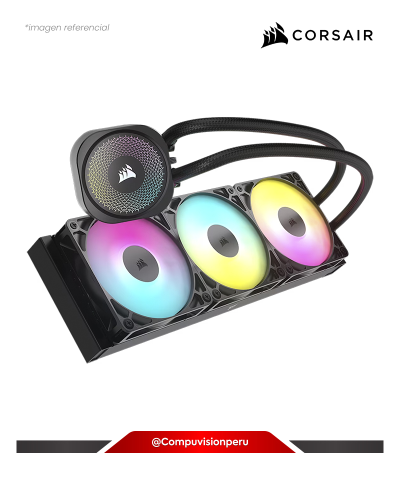 COOLER DE CPU CORSAIR NAUTILUS 360 RS ARGB ALUMINUM INTEL AMD BLACK 3*120MM RS120 ARGB CW-9060093-WW