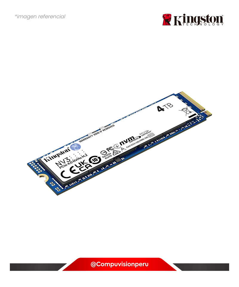 DISCO SOLIDO SSD 4TB KINGTON NV3 PCIE 4.0 M.2 NVME SNV3S/4000G