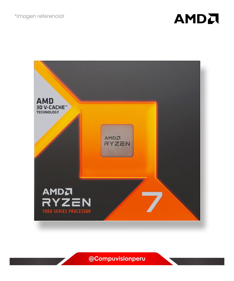 CPU AMD RYZEN 7 7700X3D AM5 8N 16TH 4.0GHZ 32MB AMD RADEON GRAPHICS TURBO CORE 4.5GHZ S/COOLER