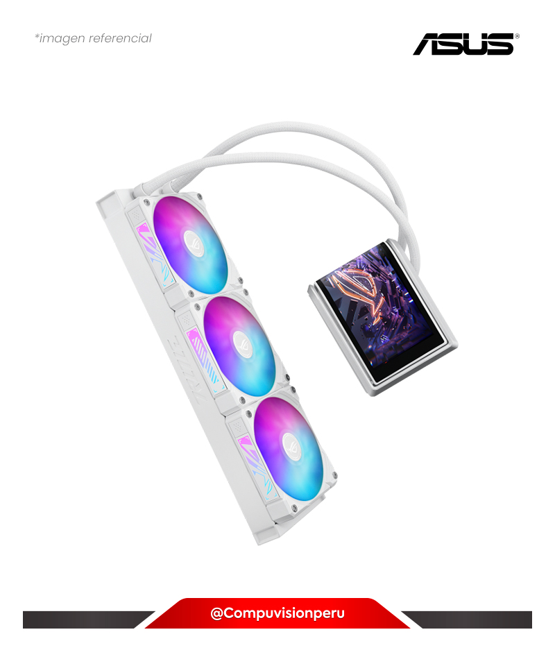 COOLER DE CPU ASUS ROG RYUO IV 360 ARGB WHITE 3*120MM MF-12C ARGB FAN MONITOR: 6.67 AMOLED AMD INTEL ROG-RYUO-IV-360-ARGB-WHT