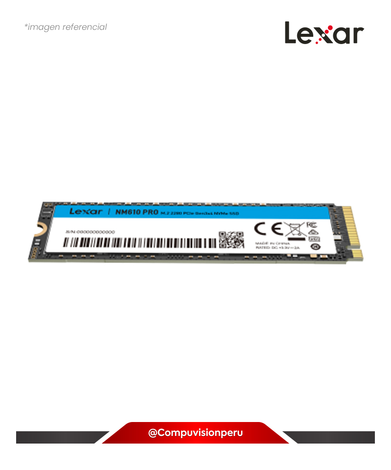 DISCO SOLIDO SSD 1TB LEXAR NM610 PRO M.2 PCIEX GEN 3 M.2 LNM610P001T-RNNNG