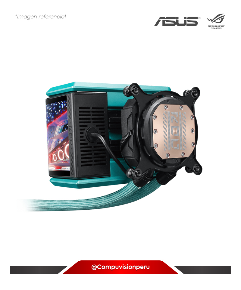 COOLER DE CPU ASUS ROG RYUO IV 360 ARGB HATSUNE MIKU EDITION 3*120MM MF-12C ARGB FAN MONITOR: 6.67 AMOLED AMD INTEL
