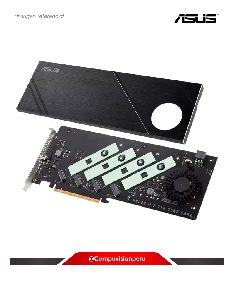 ACCESORIO ASUS HYPER M.2 X16 GEN5 CARD PCIE 5.0/4.0 PARA 4 NVME M.2 HYPER-M-2-X16-GEN5-CARD