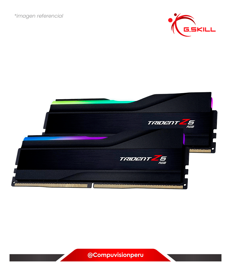 MEMORIA 96GB (48*2) DDR5 BUS 6400MHZ G.SKILL TRIDENT Z5 RGB 1.35V C32 F5-6400J3239F48GX2-TZ5RK 4713294233370 0848354043379