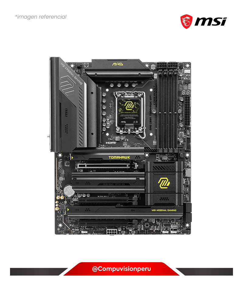 PLACA MSI MAG Z890 TOMAHAWK WIFI INTEL Z890 LGA 1851 DDR5 HDMI DP M.2 SATA 6GB