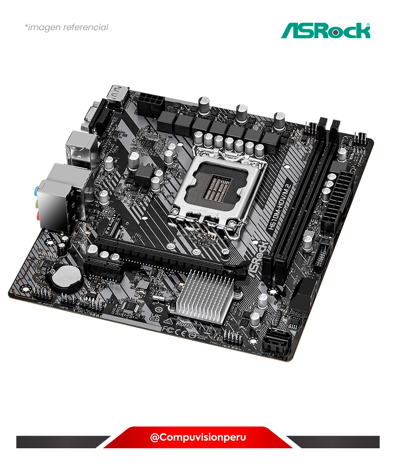 PLACA ASROCK H610M-HDV/M.2 R2.0 INTEL H610 LGA 1700 DDR4 M.2 SATA3.0 MICRO ATX 90-MXBH60-A0UAYZ