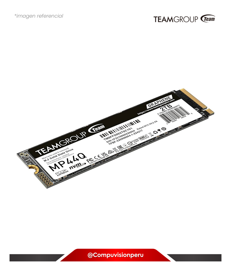 DISCO SOLIDO SSD 2TB TEAMGROUP MP44Q GEN 4X4 M.2 2280 PCIE 4.0 NVME TM8FFD002T0C101