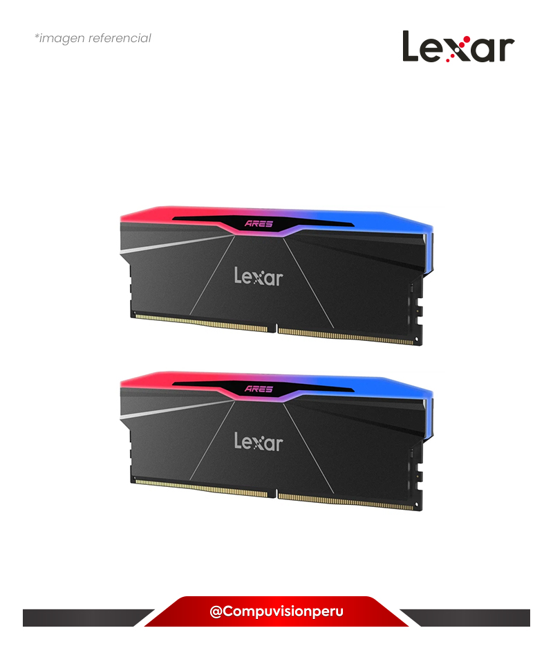 MEMORIA 32GB (16*2) DDR5 BUS 6000MHZ LEXAR ARES 2ND GEN RGB CL30 LD5U16G60C30BR-RGD
