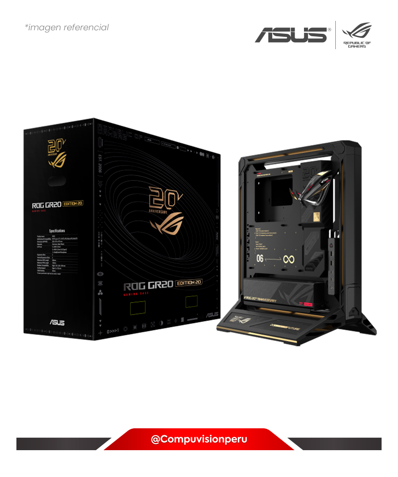 CASE ASUS ROG GR20 EDITION 20 S/F EATX VENTILADOR DE FLUJO CRUZADO ALUMINIO 4MM ROG-GR20-EDITION-20