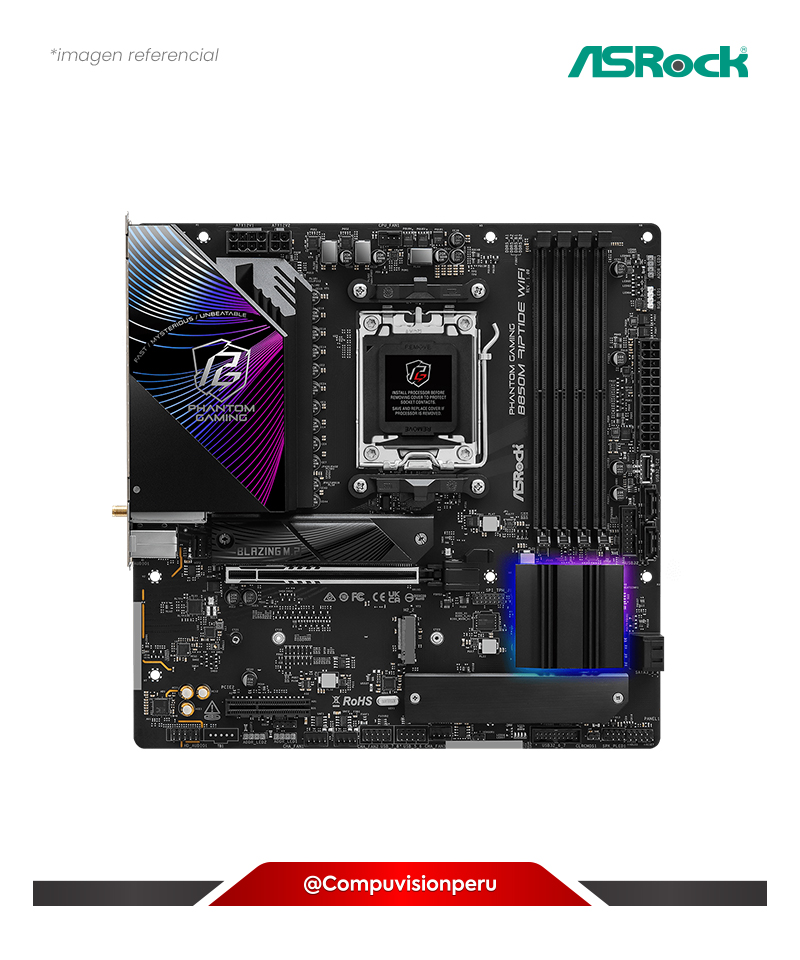 Vision Riptide PLACA ASROCK B850M RIPTIDE WIFI AM5 AMD B850 DDR5 M.2 SATA 6GB M-ATX ...