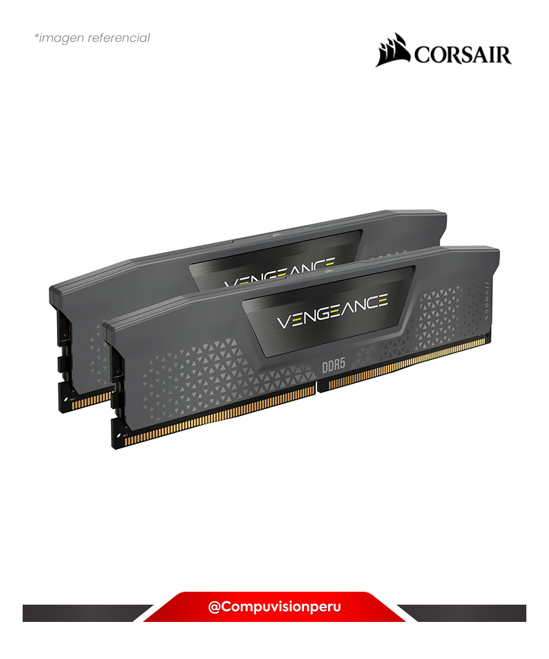 MEMORIA 64GB (32*2) DDR5 BUS 5600MHZ CORSAIR VENGEANCE BLACK AMD CL40 1.25V CMK64GX5M2D5600Z40