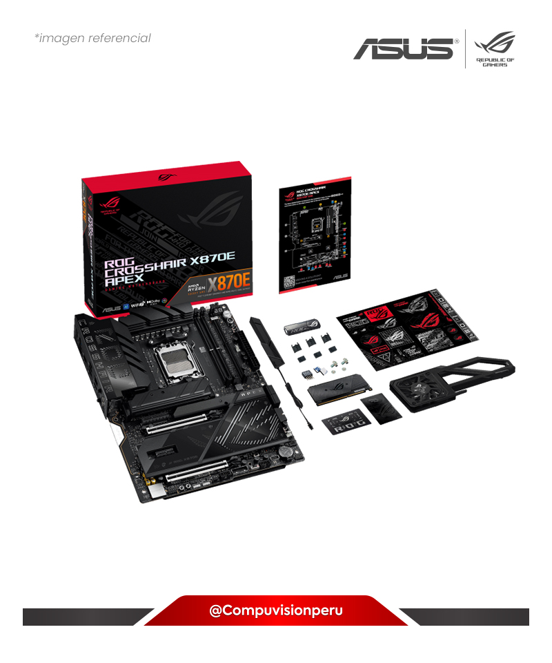 PLACA ASUS ROG CROSSHAIR X870E APEX AMD X870E AM5 DDR5 HDMI DP USB4 M.2 SATA III WIFI 7  BLUETOOTH V5.4 ATX