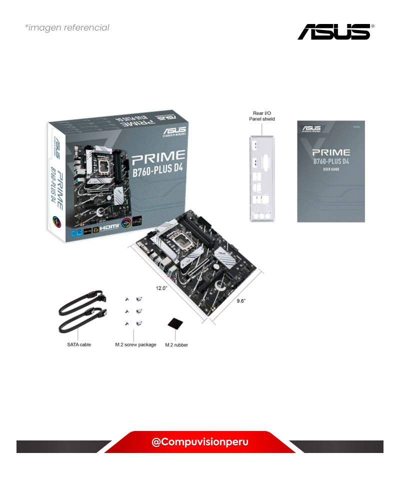 PLACA ASUS PRIME B760-PLUS D4 INTEL B760 LGA1700 DDR4 VGA HDMI DP M.2 USB 3.2
