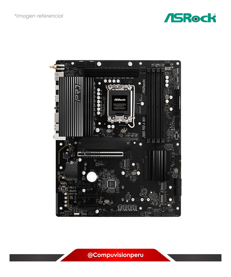 PLACA ASROCK Z890 PRO-A WIFI LGA 1851 Z890 DDR5 HDMI DP BLUETOOTH 5.3 M.2 SATA 6GB