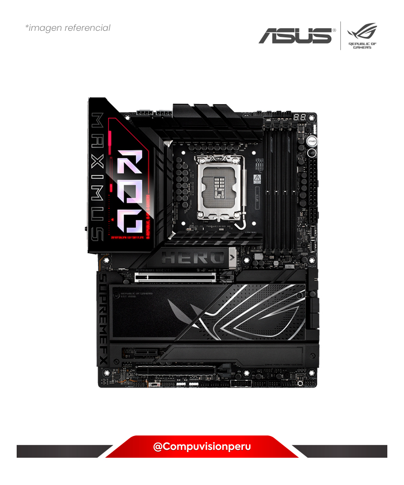 PLACA ASUS ROG MAXIMUS Z890 HERO LGA 1851 INTEL Z890 DDR5 HDMI DP TH USB-C M.2 SATA 6GB WI-FI BLUETOOTH