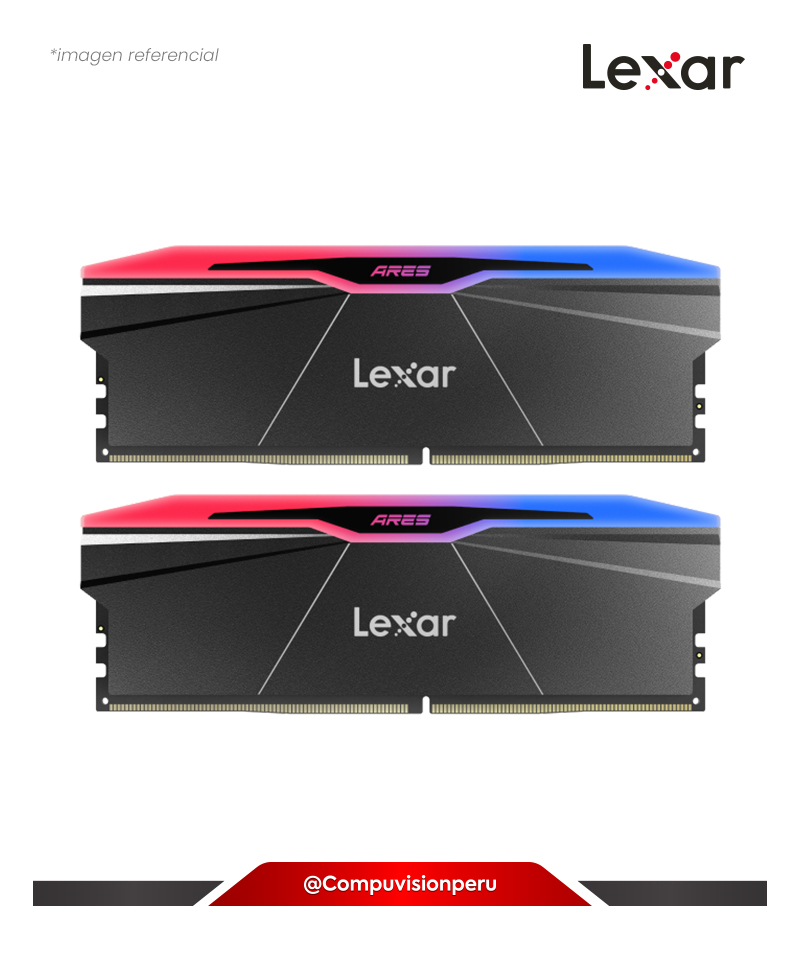 MEMORIA 32GB (16*2) DDR5 BUS 6000MHZ LEXAR ARES 2ND GEN RGB CL30 LD5U16G60C30BR-RGD