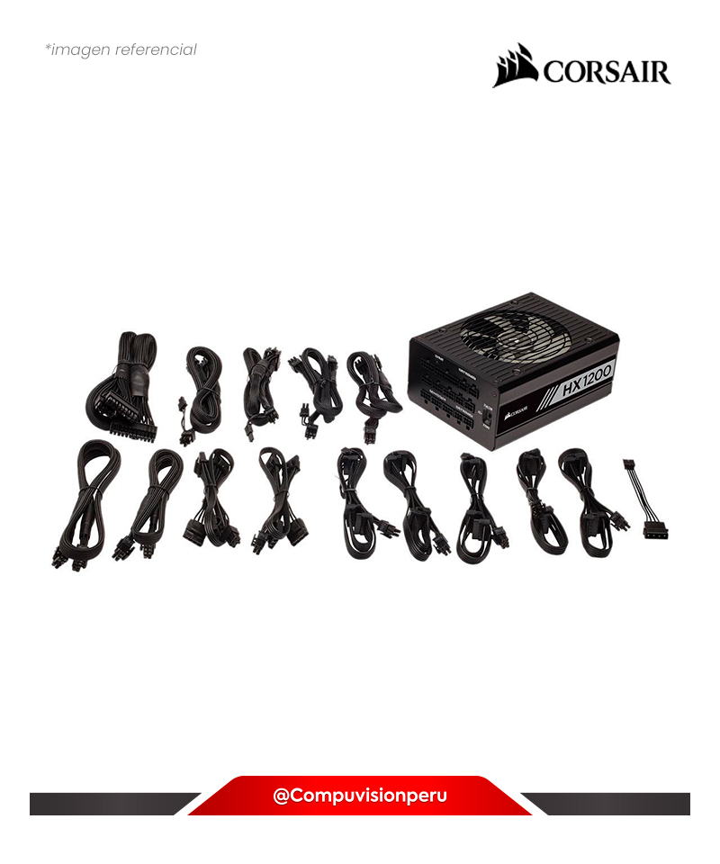 FUENTE 1200W CORSAIR HX1200 80 PLUS PLATINUM FULL MODULAR CP-9020140-WW