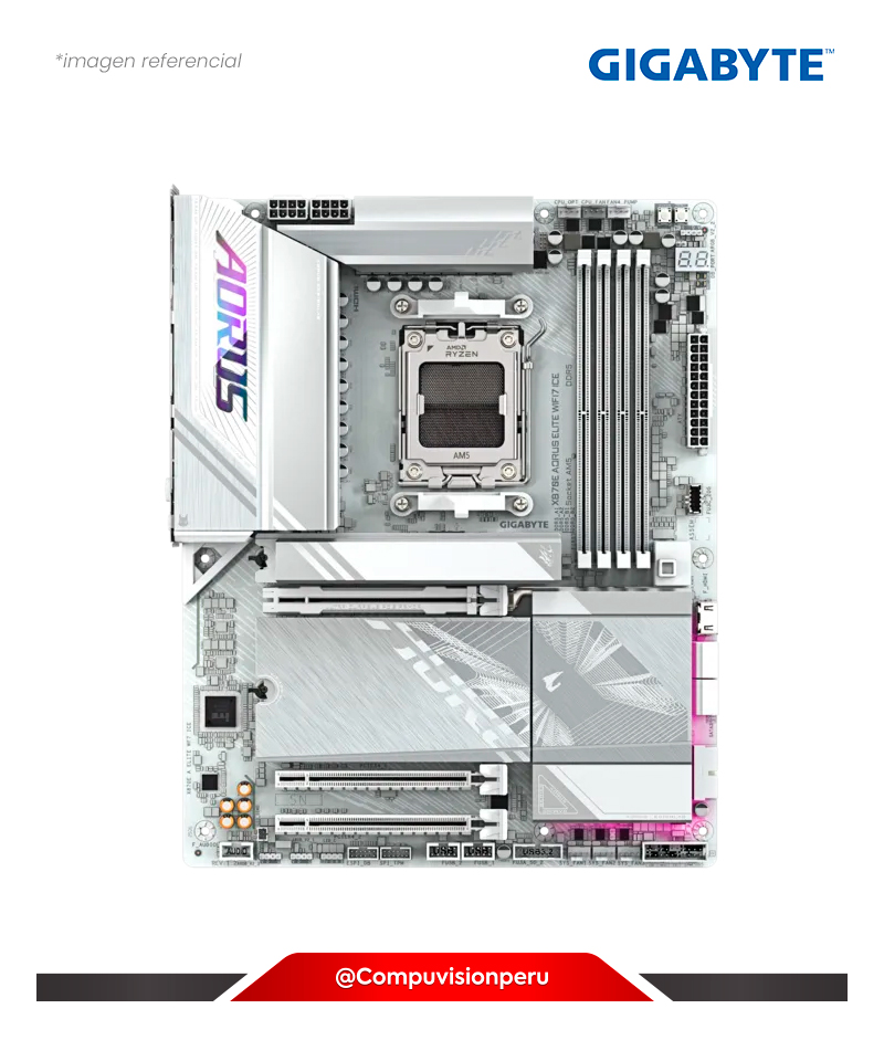 PLACA GIGABYTE X870E AORUS ELITE WIFI7 ICE AMD X870E AM5 DDR5 M.2 SATA 6GB BLUETOOTH ATX