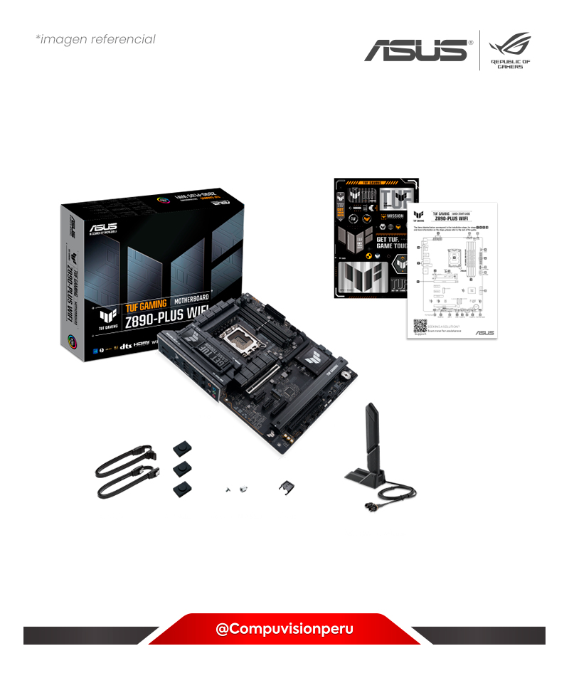 PLACA ASUS TUF GAMING Z890-PLUS WIFI INTEL Z890 LGA 1851 DDR5 HDMI DP M.2 SATA 6GB BLUETOOTH 5.4 USB 20GB ATX