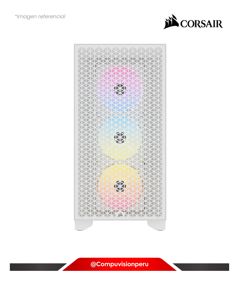 CASE CORSAIR 3000D RGB AIRFLOW WHITE S/F ICUE TEMPERED GLASS CC-9011256-WW