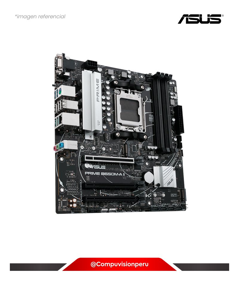 PLACA ASUS PRIME B650M-A II-CSM AMD B650 DDR5 PCIE 5.0 M.2 HDMI DP VGA USB 3.2 MICRO-ATX