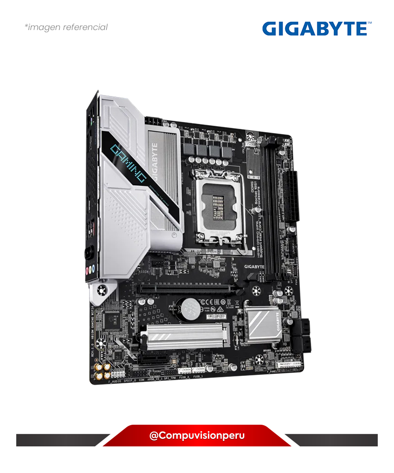 PLACA GIGABYTE H810M GAMING WIFI6 INTEL H810 LGA 1851 DDR5 HDMI DP M.2 SATA 6GB USB3.2 M-ATX