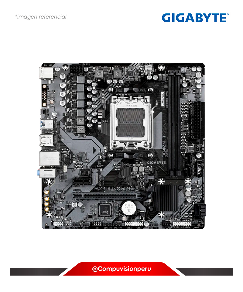 PLACA GIGABYTE B840M H AM5 AMD B840 DDR5 HDMI M.2 SATA 6GB USB 3.2 M-ATX B840M-H