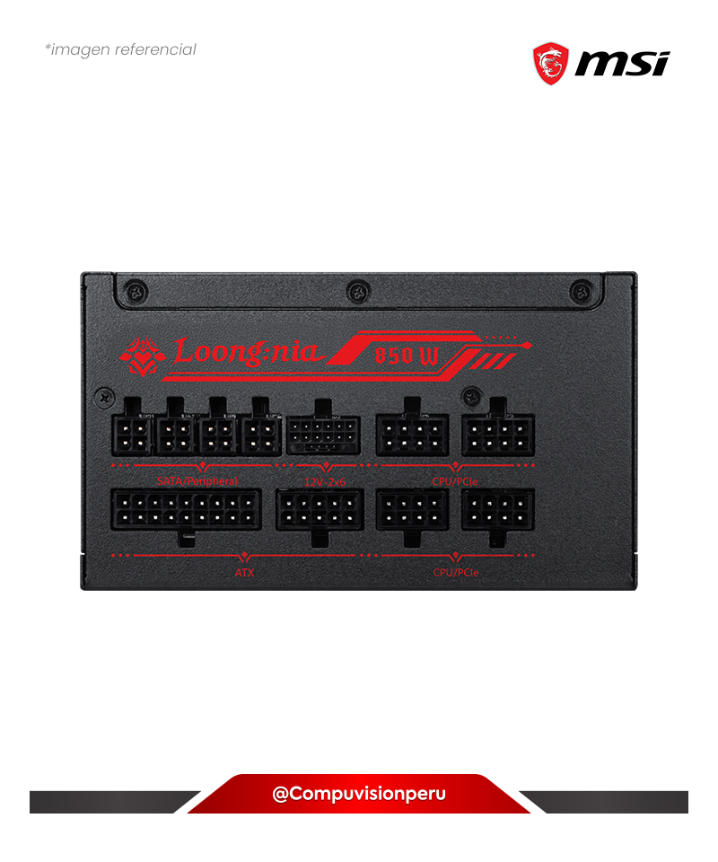 FUENTE 850W MSI A850GLS MLG EDITION 80 PLUS GOLD FULL MODULAR ACTIVE PFC