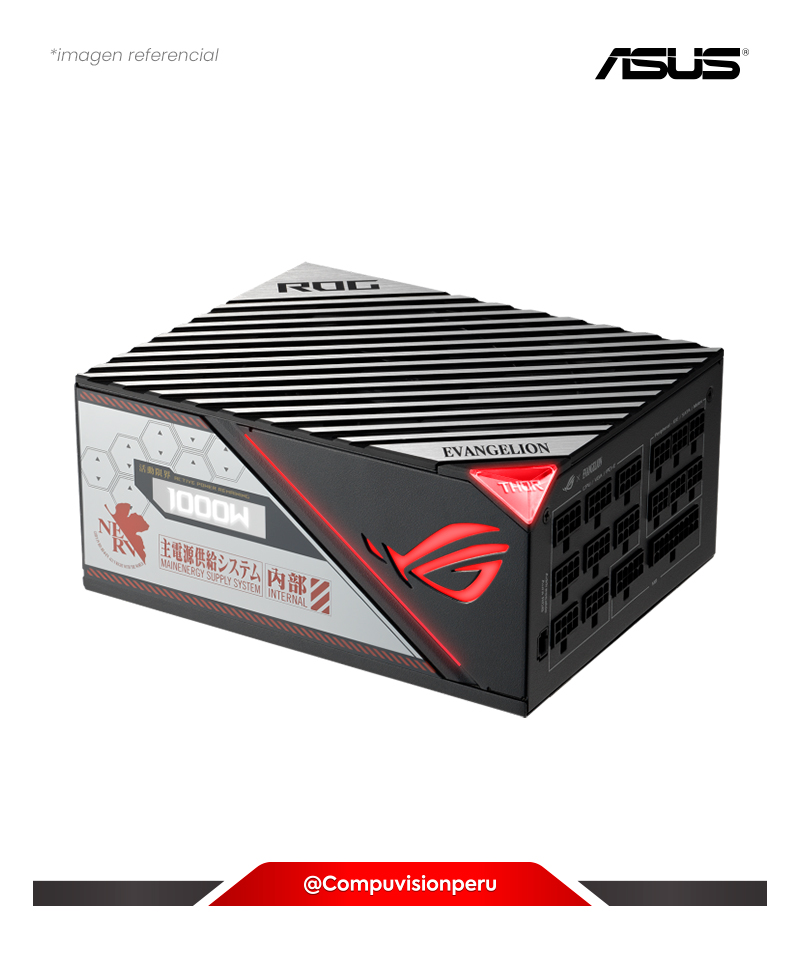 FUENTE 1000W ASUSROG THOR 1000W PLATINUM II EVA EDITION FULL MODULAR 80 PLUS PLATINUM ARGB ROG-THOR-1000P2-EVA-GAMING