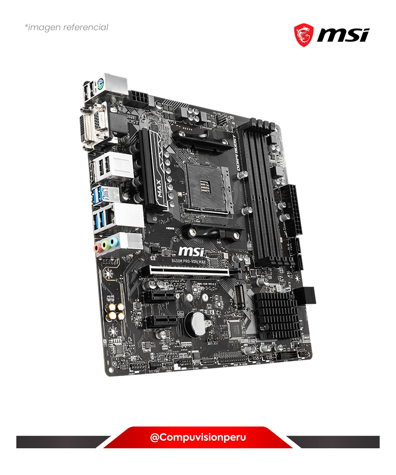 PLACA MSI B450M PRO-VDH MAX AM4 AMD B450 SATA 6GB/S MICRO ATX AMD B450M-PRO-VDH-MAX