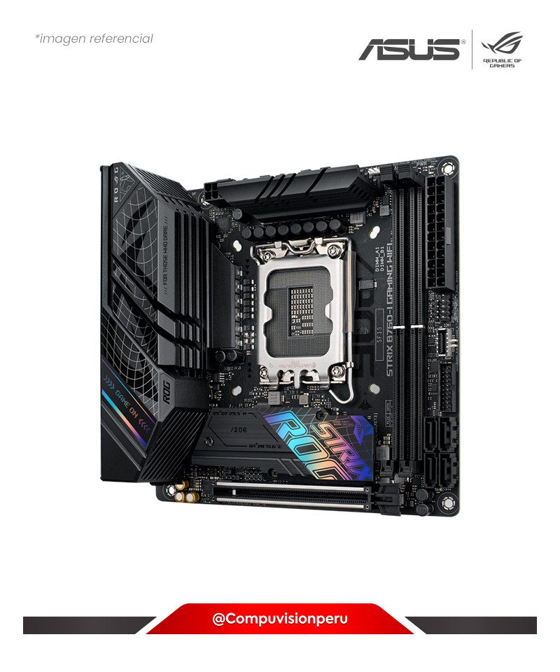 PLACA ASUS ROG STRIX B760-I GAMING WIFI INTEL B760 LGA 1700 MINI-ITX DDR5 HDMI DP M.2 SATA III BLUETOOTH V5.3