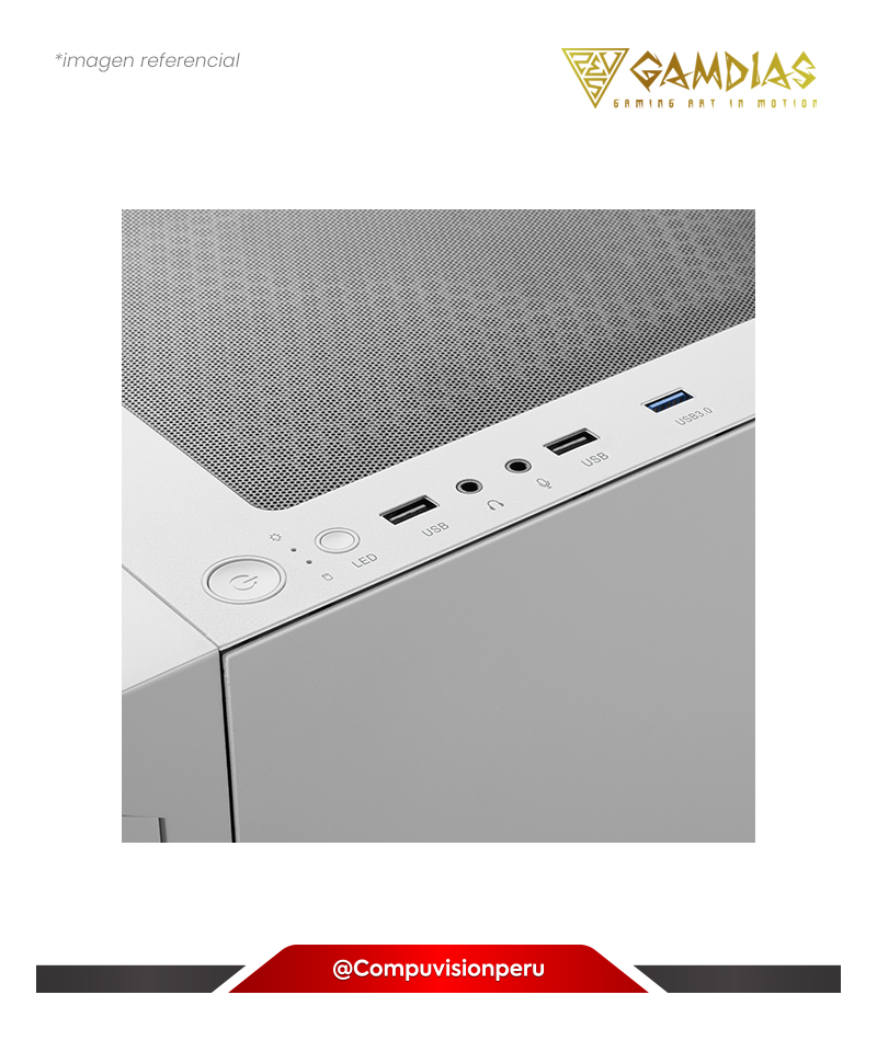 CASE GAMDIAS TALOS E3 MESH WHITE 3 FANS 16332-32413-30000-G