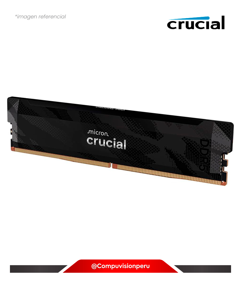 MEMORIA 16GB DDR5 BUS 6400MHZ CRUCIAL PRO OC INTEL AMD CL32 1.35V CP2K16G64C32U5B-1