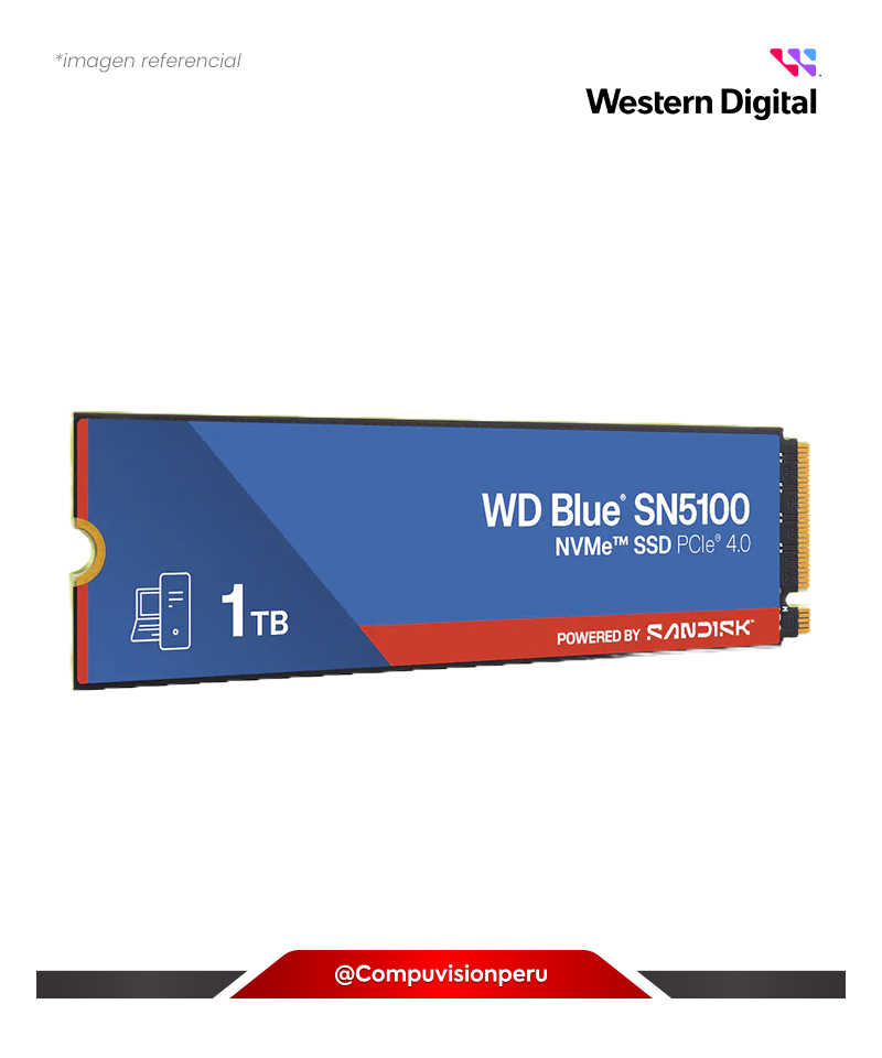 DISCO SOLIDO SSD 1TB WESTER DIGITAL BLUE SN5100 NVME M.2 2280 PCIE 4.0 WDBS4F0010BNC-WRSN