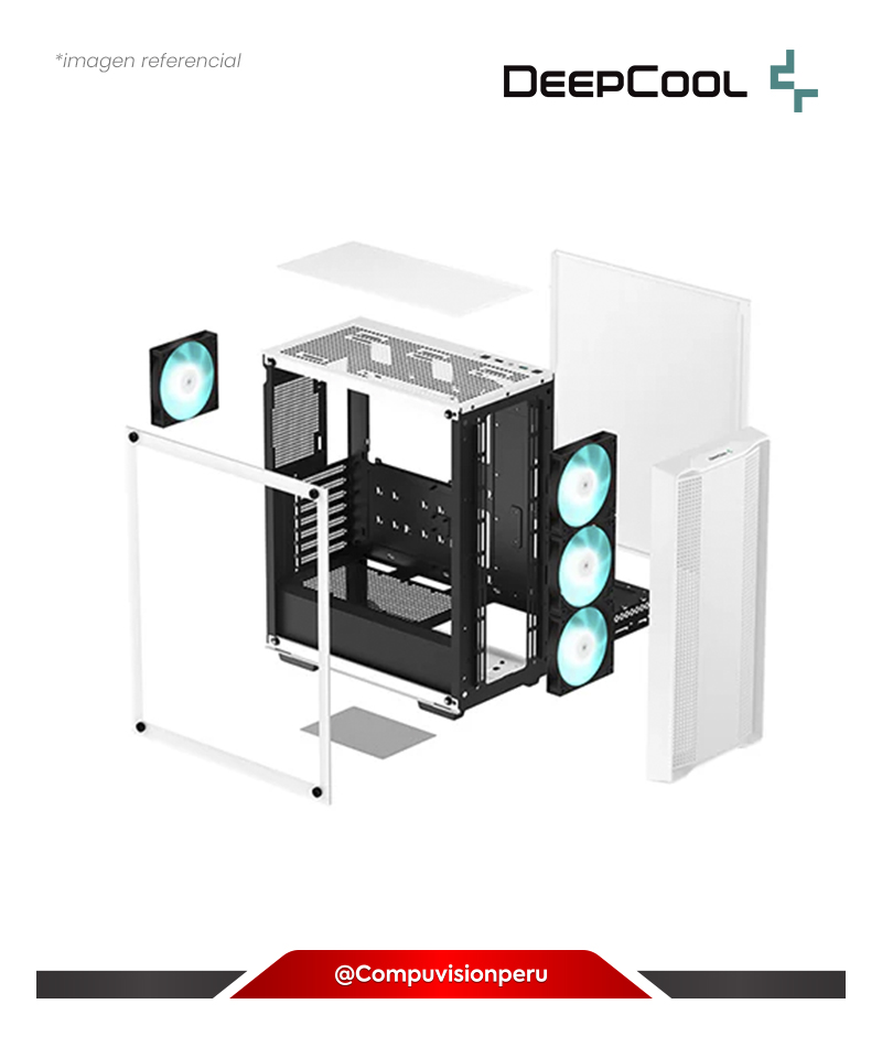 CASE DEEPCOOL CC560 WH V2 WHITE S/F 4 FAN  VIDRIO TEMPLADO R-CC560-WHGAA4-G-2