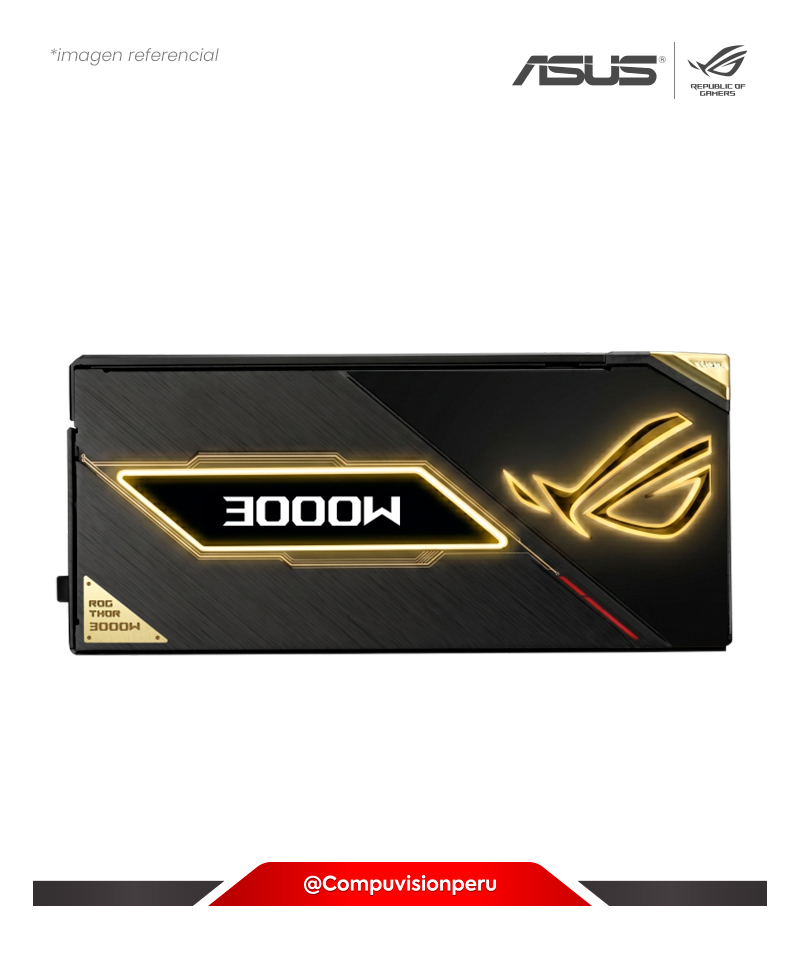 FUENTE 3000W ASUS ROG THOR 3000W TITANIUM III EDITION 20 80 PLUS TITANIUM FULLY MODULAR ATX 3.1 PCIE 5.1 ROG EQUALIZER 12V-2X6 GPU CABLE ROG-THOR-3000