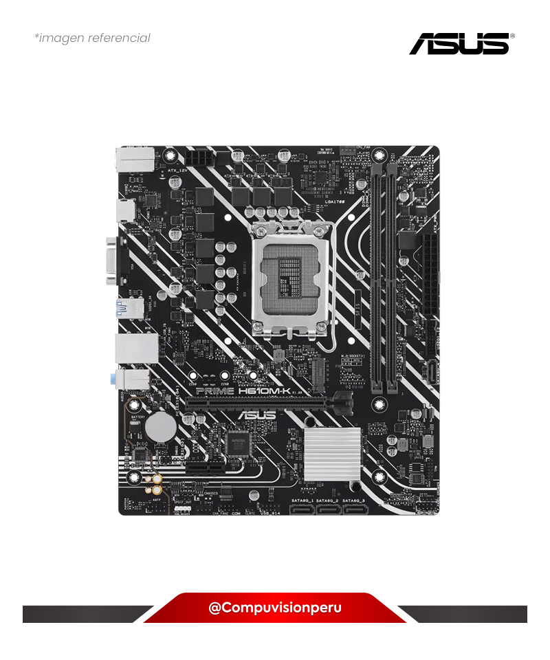 PLACA ASUS PRIME H610M-K LGA 1700 INTEL H610 DDR5 M.2 SATA 6G USB 3.0 MATX