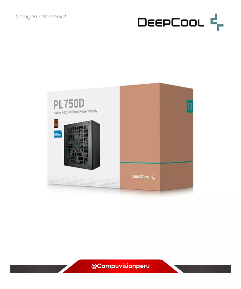 FUENTE 750W DEEPCOOL PL750D 80 PLUS BRONZE ATX 3.1 PCIE 5.1  R-PL750D-FC0B-US-V2