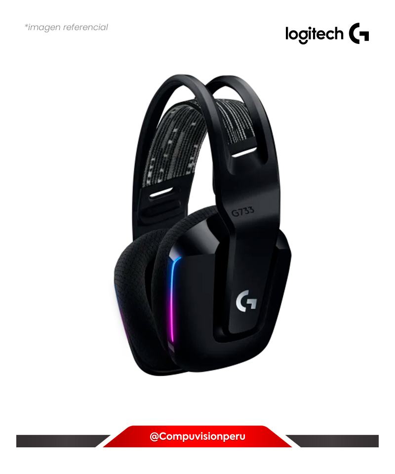 HEADSET LOGITECH G G733 BLACK LIGHTSPEED RGB USB  981-000863